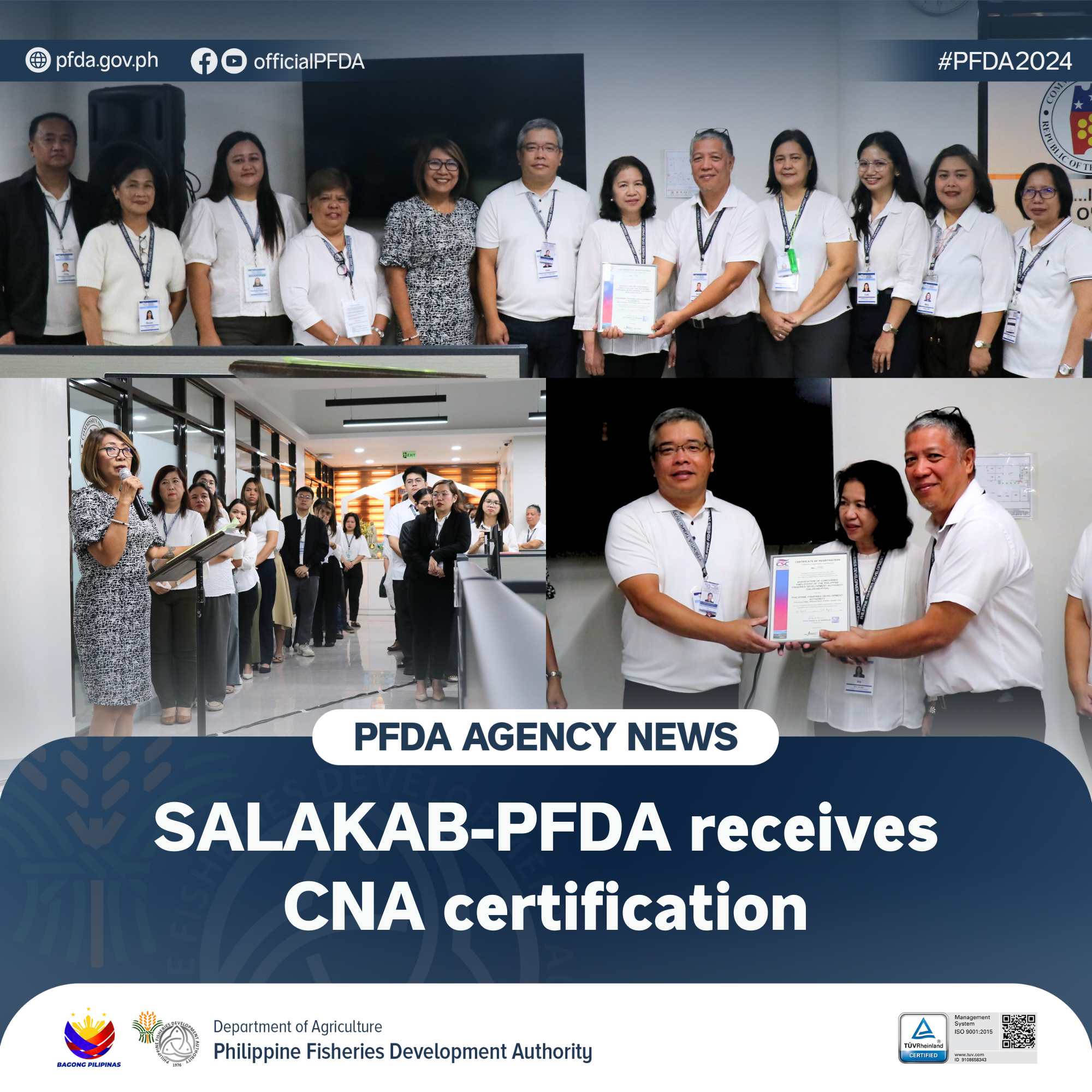 PFDA Agency News 06242024 SALAKAB PFDA receives CNA certification